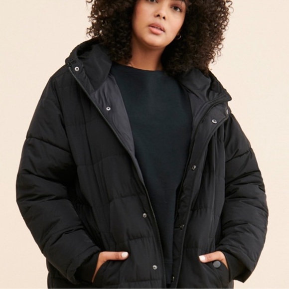 Free People X Universal Standard Everest Black Long Puffer Coat - Picture 8 of 13